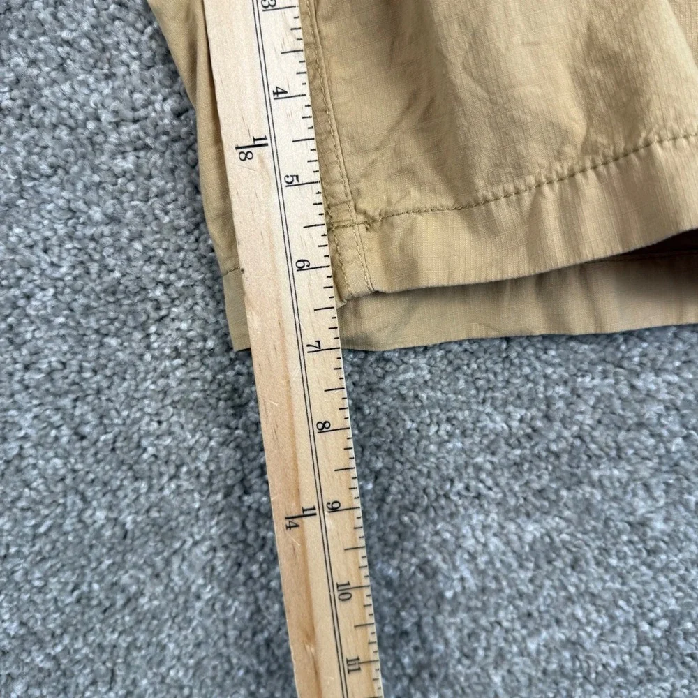 LL Bean Mens XL Khaki Tan Elastic Waist Drawstring Ripstop Shorts